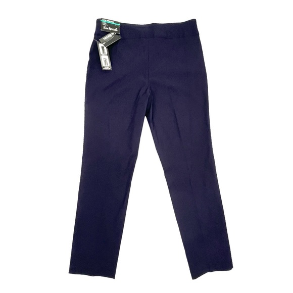 SOLD NWT Kim Rogers Women's Size 14 Average Luxe Stretch Slim Leg Navy Pull-on - Picture 2 of 7
